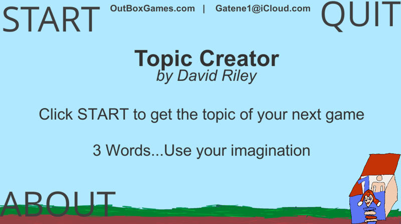 Topic Creator v2.5 home screen.