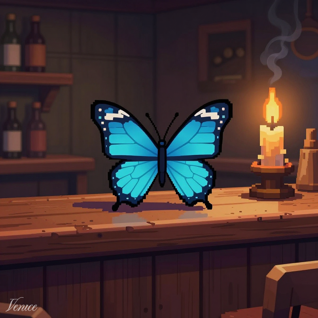Cyan-Colored Butterfly